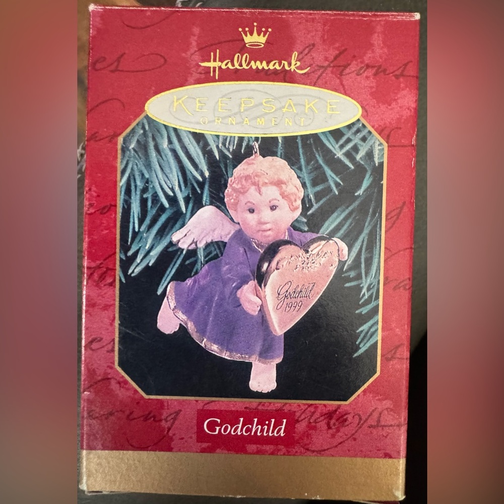 Vintage 1999 Hallmark Decorative Angel Ornament with Heart